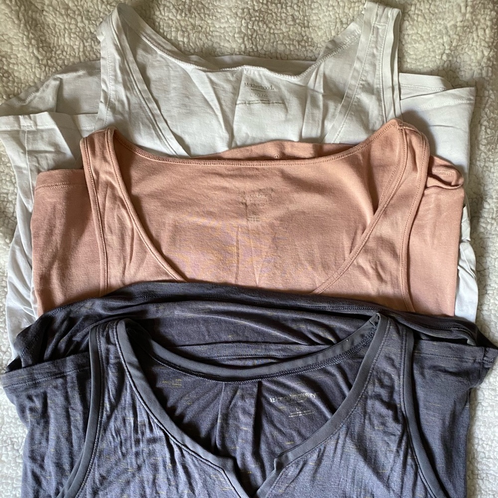 Lot of three maternity tank tops size large